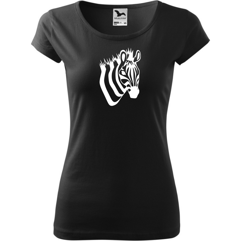 Fenomeno Dámské tričko Zebra hlava - černé