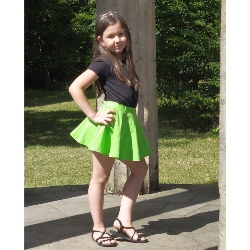 Dívčí zelená kolová sukně Barunka 128-152