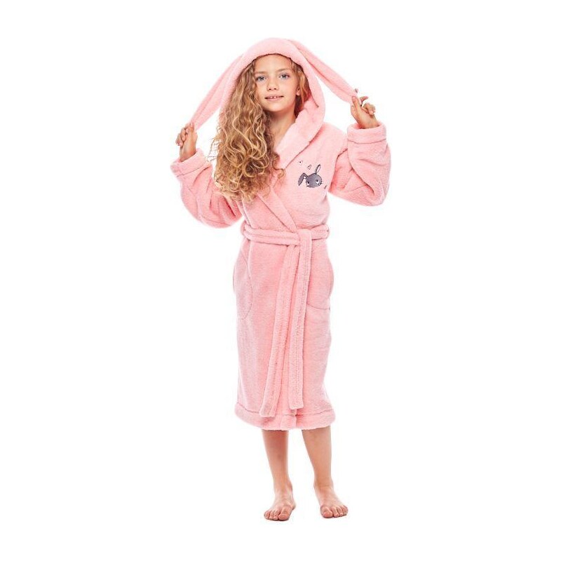 L&L Dívčí župan s ušima Bunny růžový