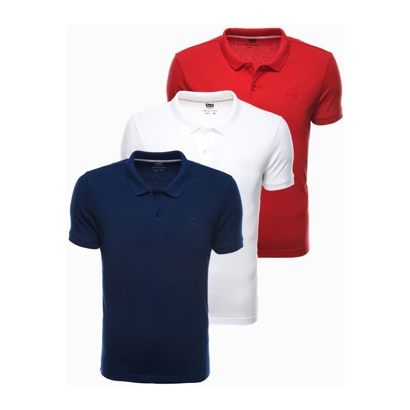 Ombre Clothing Pánské tričko polo - mix 3-pack HUET