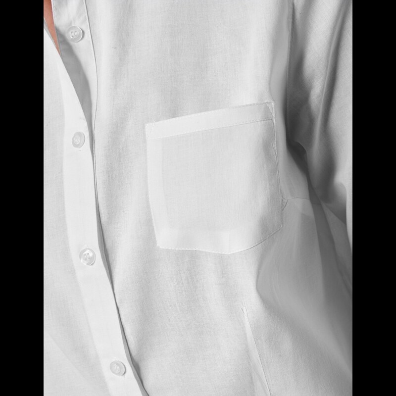 Blancheporte Jednobarevná košilová halenka, bavlna bílá 36