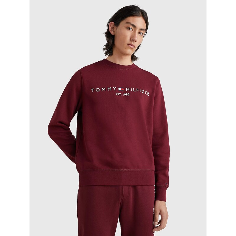 Tommy Hilfiger pánská vínová mikina Logo