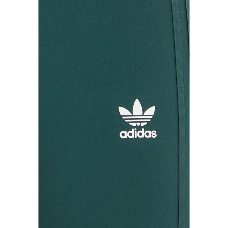 Legíny adidas Originals dámské, zelená barva, s aplikací