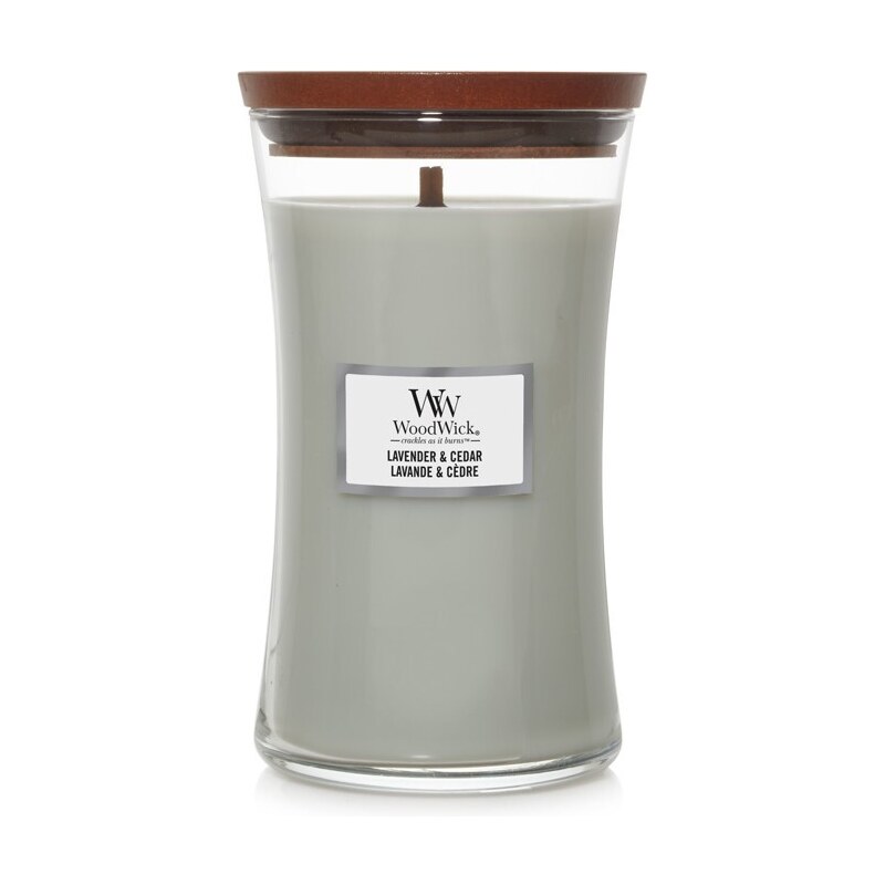 WOODWICK vonná svíčka ve skle Lavender & Cedar, velká