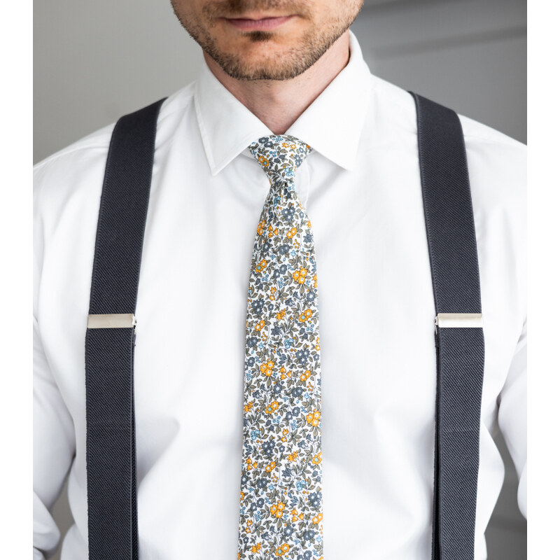 BUBIBUBI Bílá kravata Elio