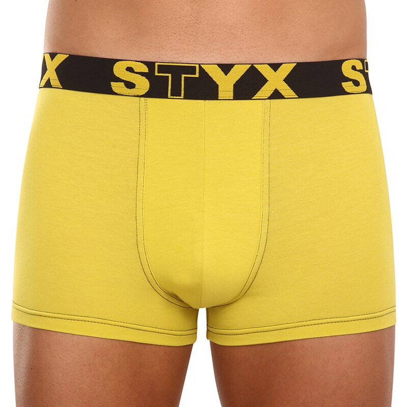 Pánské boxerky Styx sportovní guma zelenožluté (G1065)