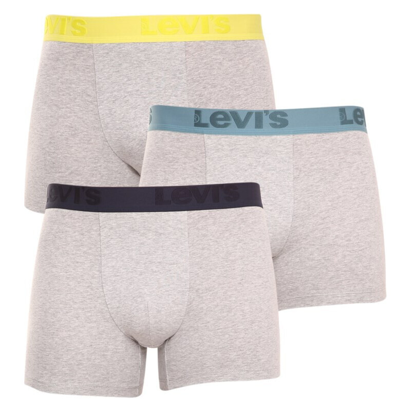 3PACK pánské boxerky Levis šedé (905045001 015)