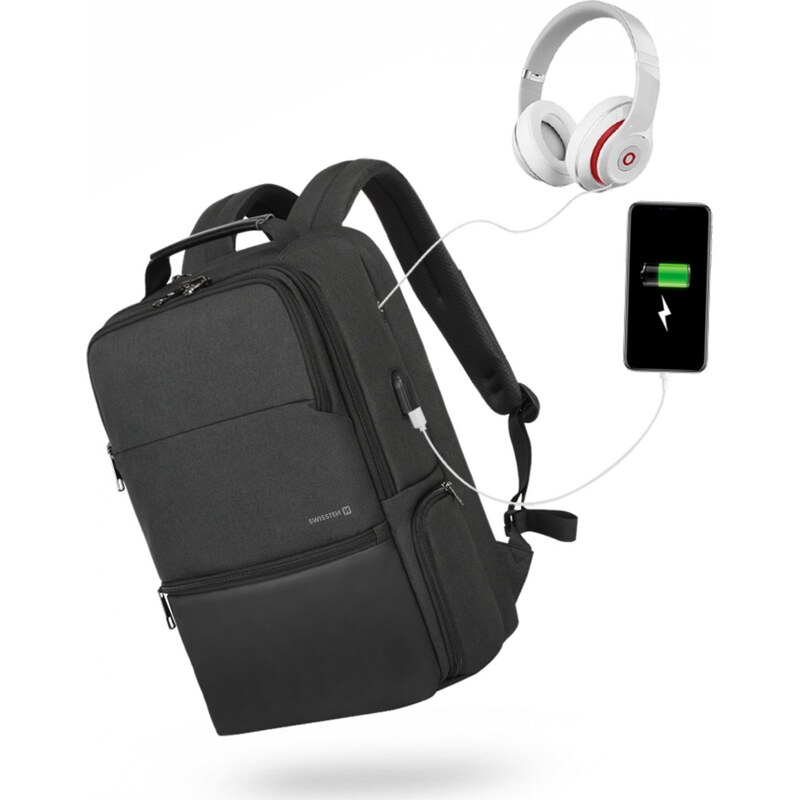 SWISSTEN LAPTOP BACKPACK GUIDE 15,6 ČERNÝ
