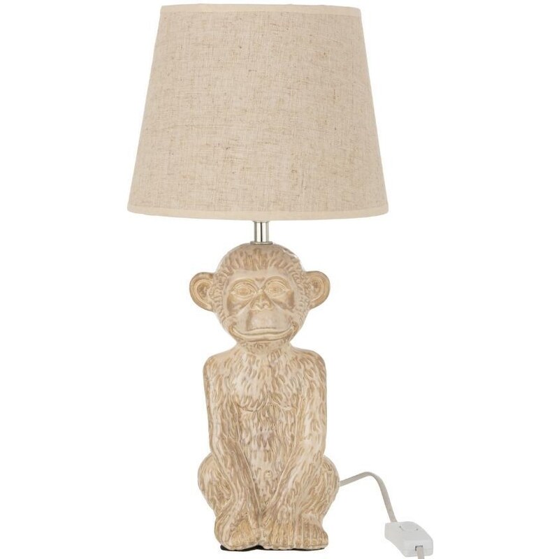 Béžová keramická stolní lampa J-Line Maki 46 cm