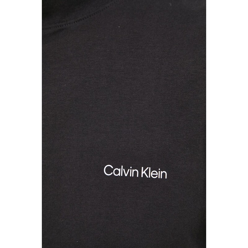 Tričko s dlouhým rukávem Calvin Klein černá barva