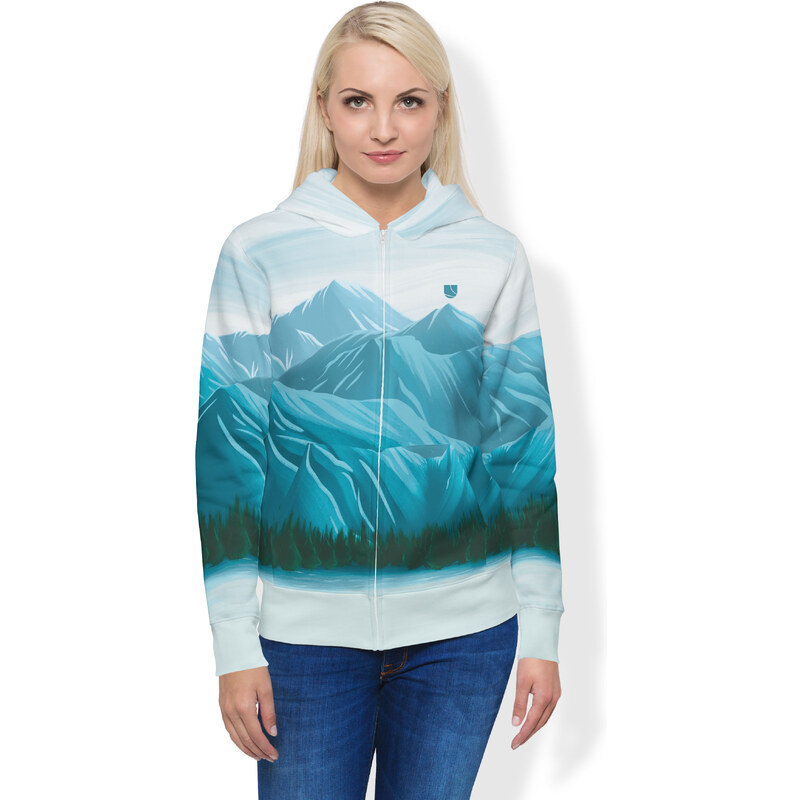 UTOPY Dámská sportovní mikina Winter Mountains fullprint na zip