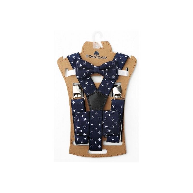 Chlapecký/dětský set šle a motýlek s letadly 73473042