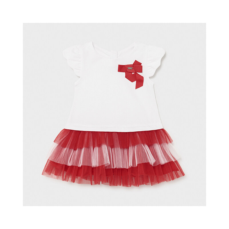 Dívčí šaty Mayoral bílo červené 1970