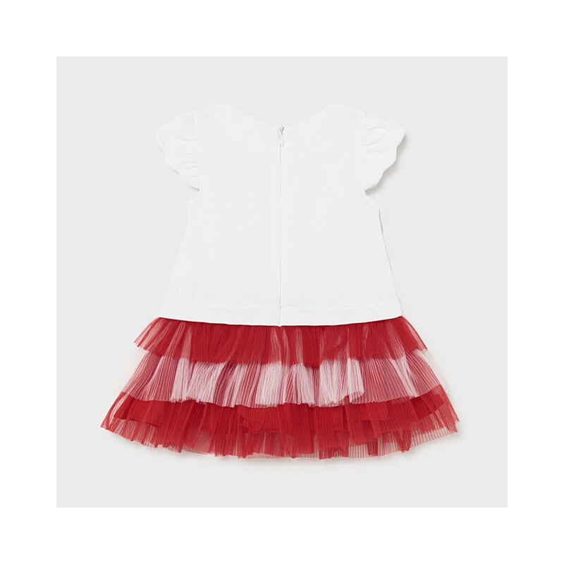 Dívčí šaty Mayoral bílo červené 1970