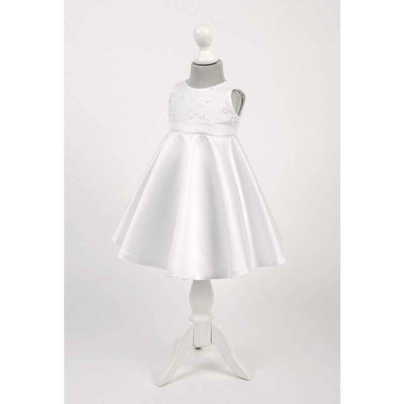 MK MARYLA Dívčí šaty na křtiny/svatbu bílé Růženka MK3