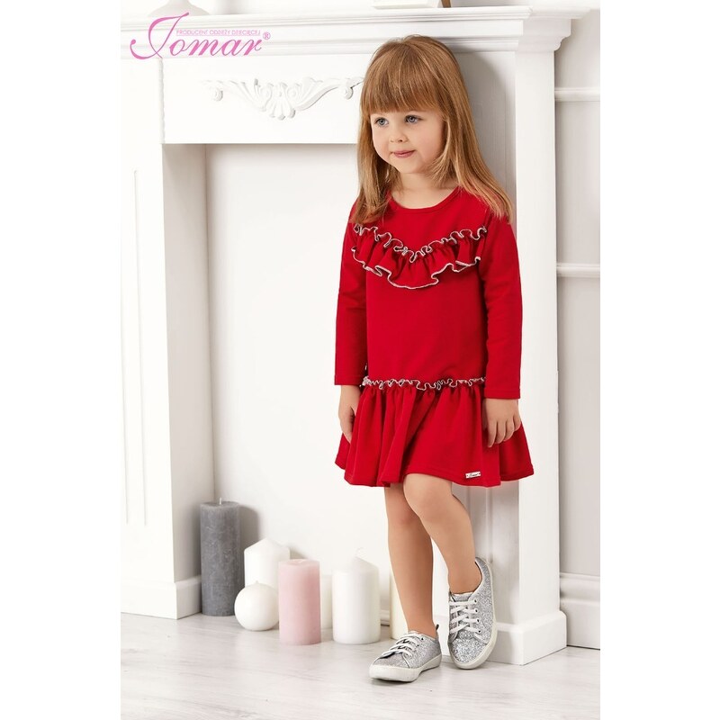 Dívčí šaty červené Jomar 896