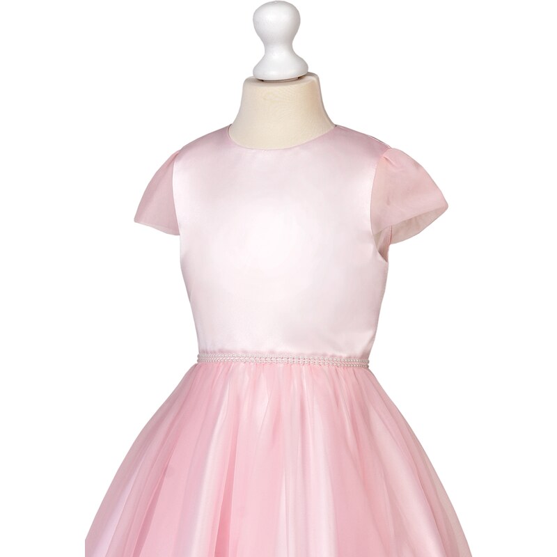 Dívčí luxusní šaty Klára růžové s tylem MK26