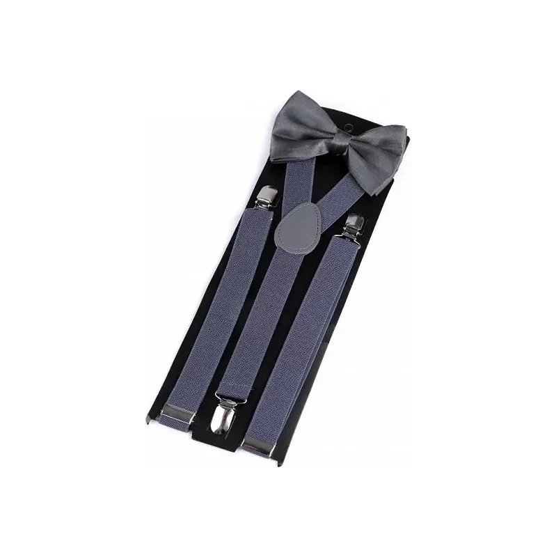 Chlapecký/dětský set šle a motýlek šedé 103598958