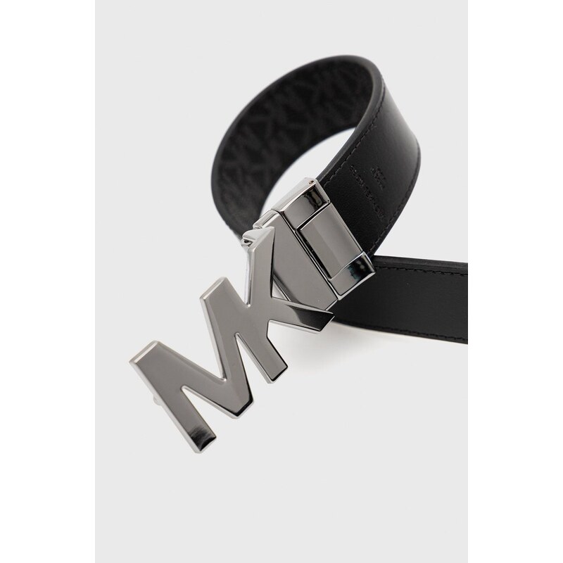 Oboustranný kožený pásek Michael Kors pánský, černá barva