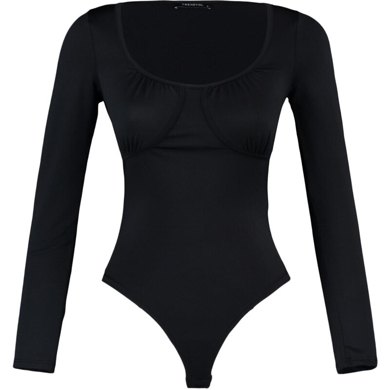 Trendyol Black Knitted Body with Decollete Detailed