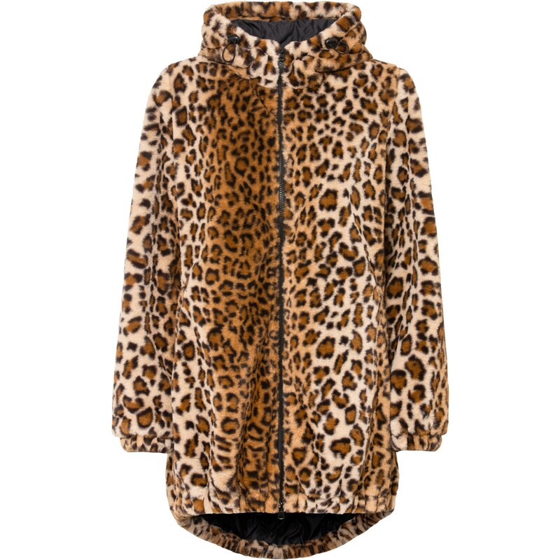 bonprix Leopardí kabát Černá