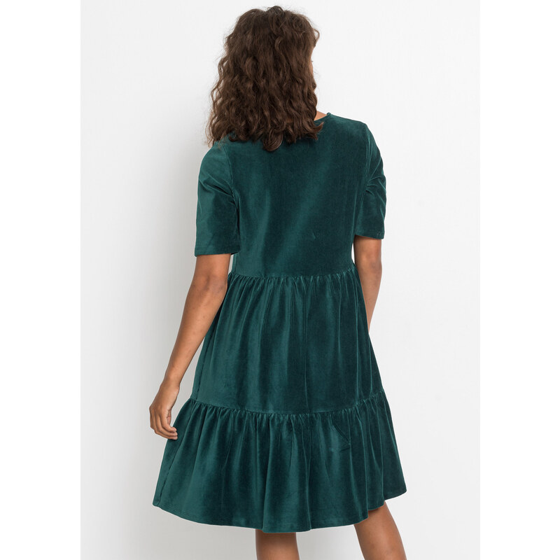 bonprix Manšestrové šaty Zelená