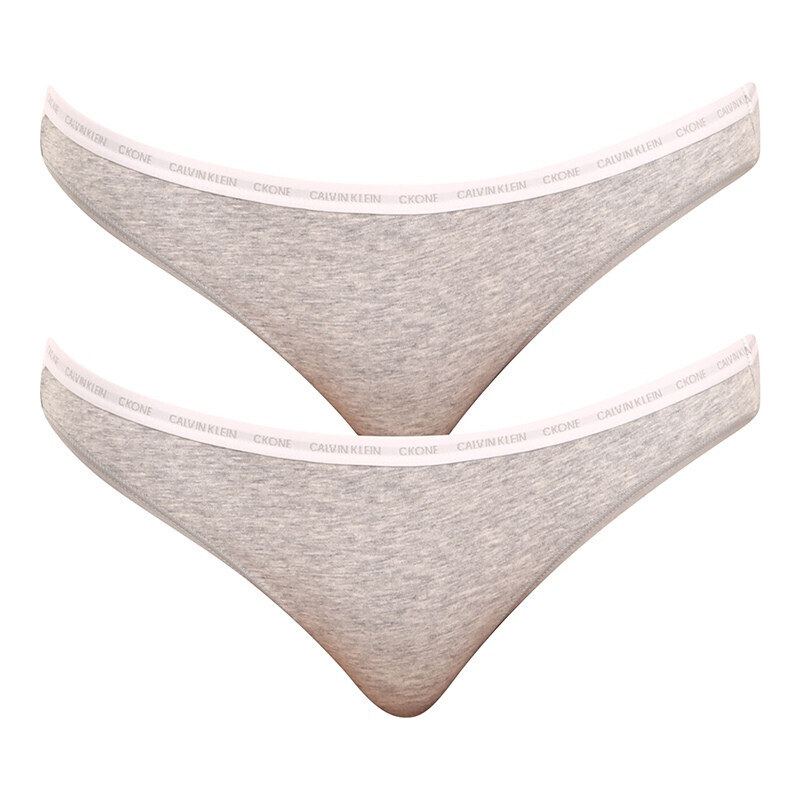 Calvin Klein 2PACK dámské kalhotky CK ONE šedé (QD3789E-8HT)