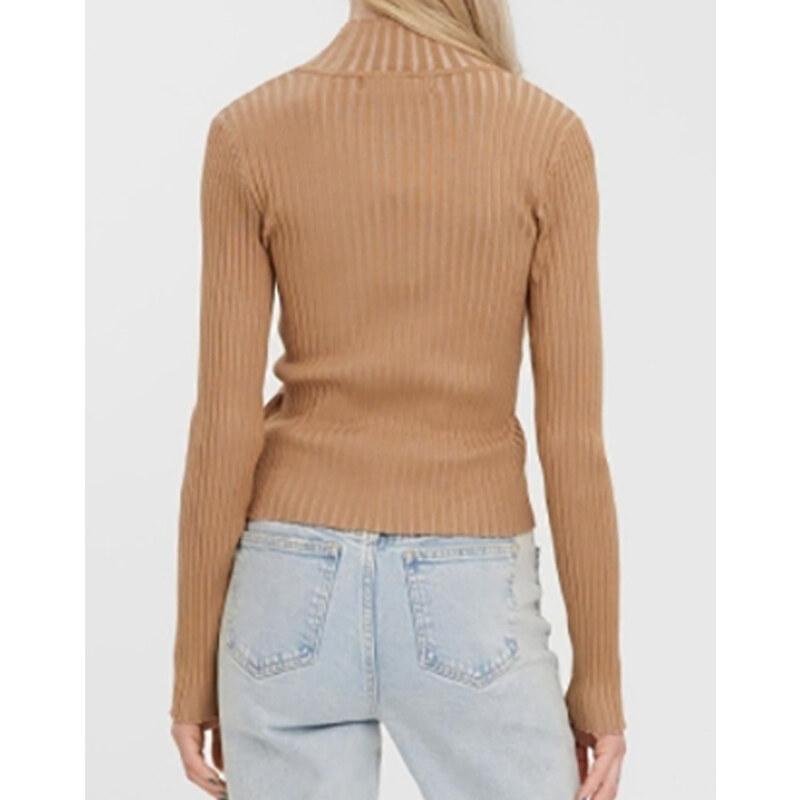 VERO MODA VMWILLOW LS HIGH-NECK RIB CROP BLOUSE GA