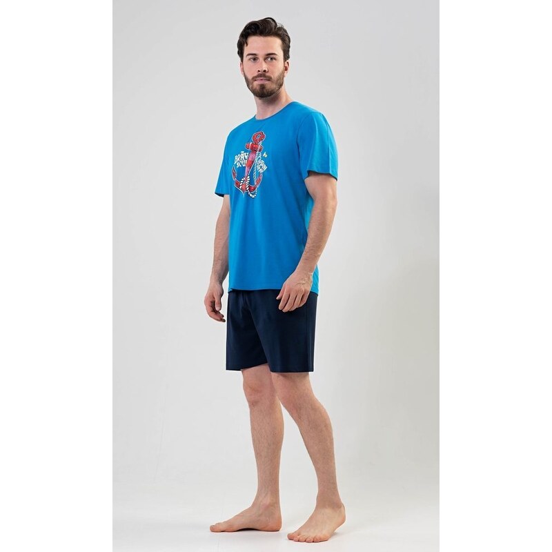Gazzaz Pánské pyžamo šortky Kotva - modrá