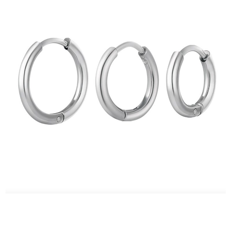 SYLVIENE Sada náušnic kruhy CREOLES Simple Silver 73503099