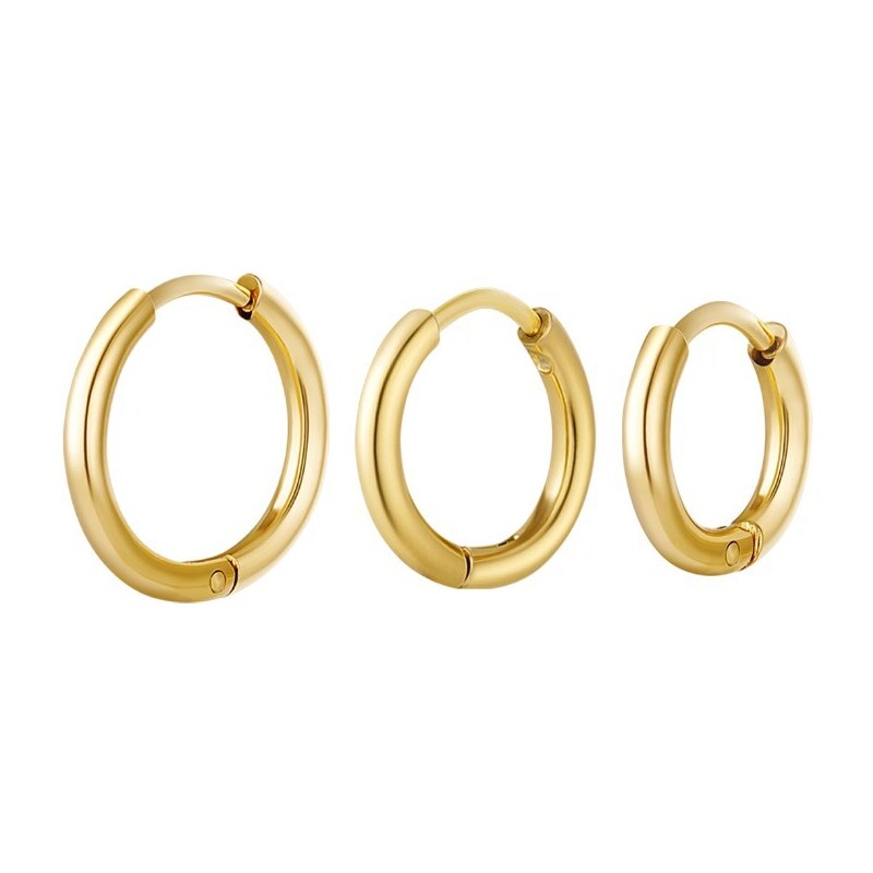 SYLVIENE Sada náušnic kruhy CREOLES Simple Gold 73503100