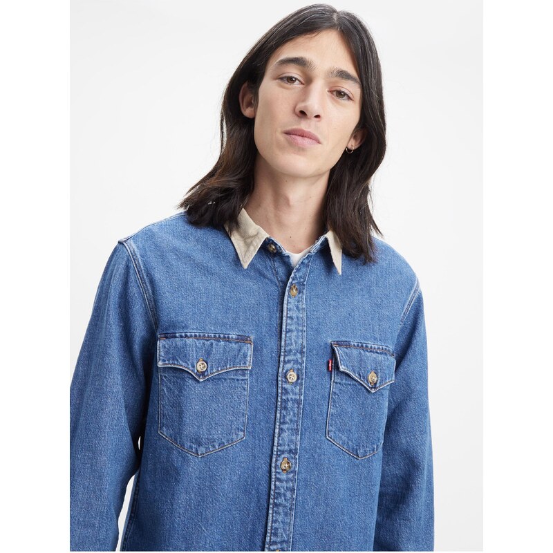 Levi's Modrá pánská džínová košile Levi's Western - Pánské