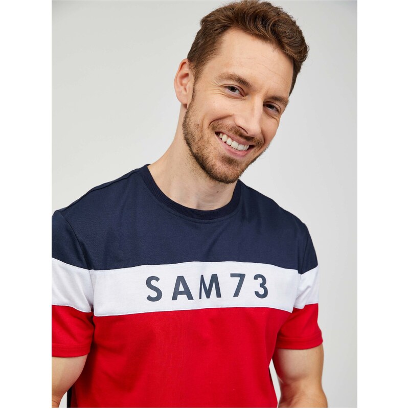 SAM73 Modro-červené pánské tričko SAM 73 Kavix - Pánské