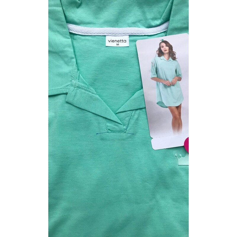 Vienetta Dámská noční košile s krátkým rukávem Martina 2. jakost - světle zelená