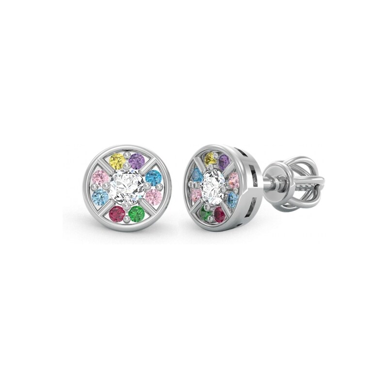 Couple, Třpytivé peckové náušnice Adrianne, bílé zlato s 73515766