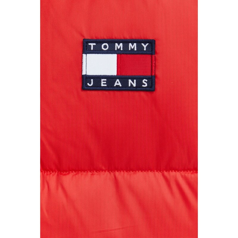 Bunda Tommy Jeans pánská, červená barva, zimní