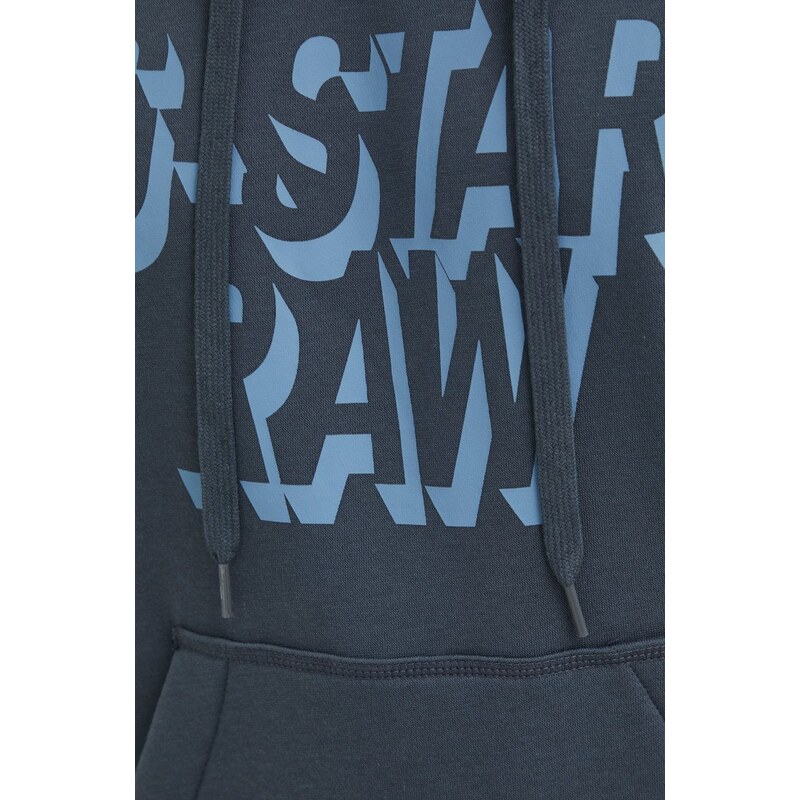 Mikina G-Star Raw pánská, tmavomodrá barva, hladká