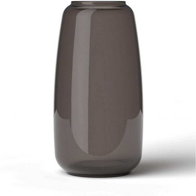 Lingby Porcelaen Dánsko Skleněná foukaná váza Lingby 1302 smoke brown H17,5