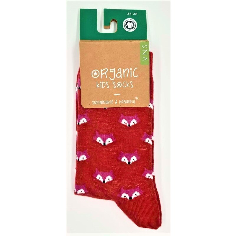 VNS Organic socks Dětské ponožky VNS Organic kids Fox red