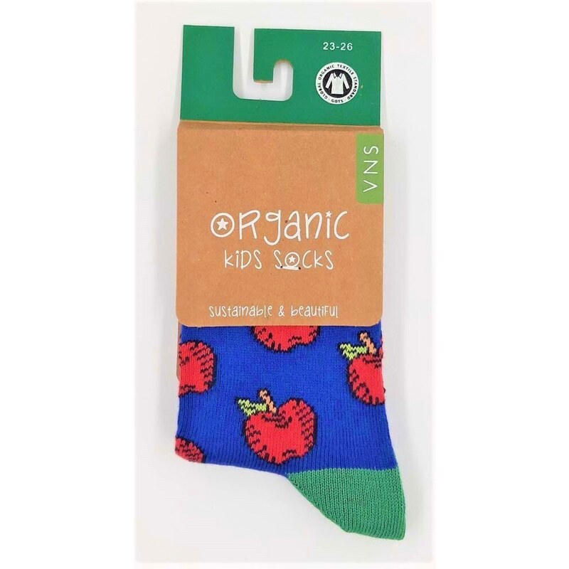 VNS Organic socks Dětské ponožky VNS Organic kids Apple red