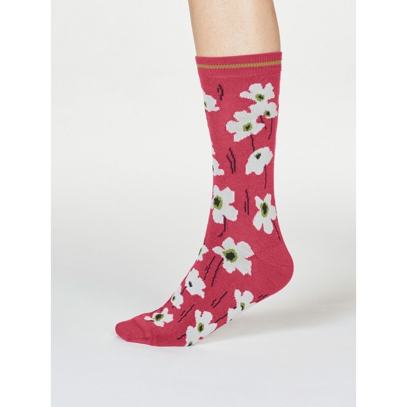Thought Fashion UK Bambusové ponožky Peggie Floral pink 37-40