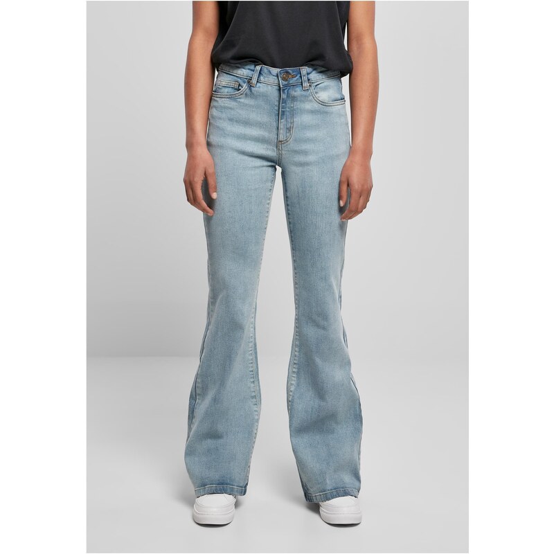 UC Ladies Dámské džínové kalhoty s vysokým pasem - světle modré