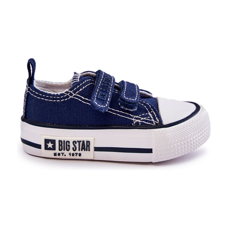 BIG STAR SHOES Dětské látkové tenisky se suchým zipem BIG STAR KK374075 Námořnická modrá