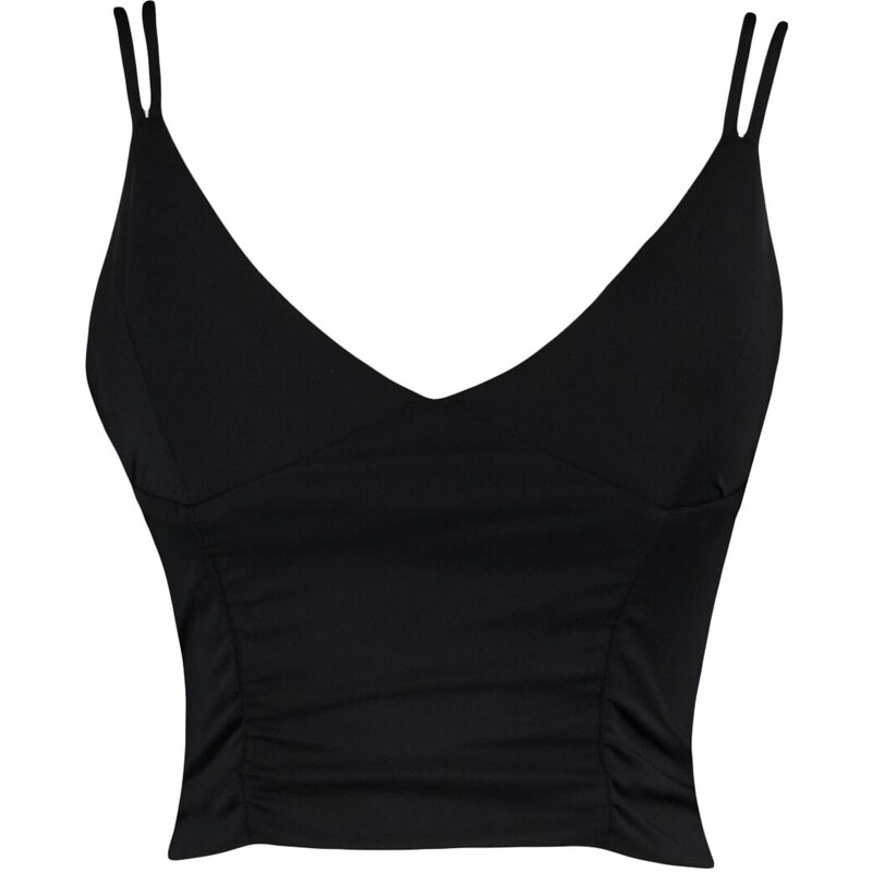 Trendyol Black Supported/Shaping Double Strap V-Neck Knitted Sports Bra