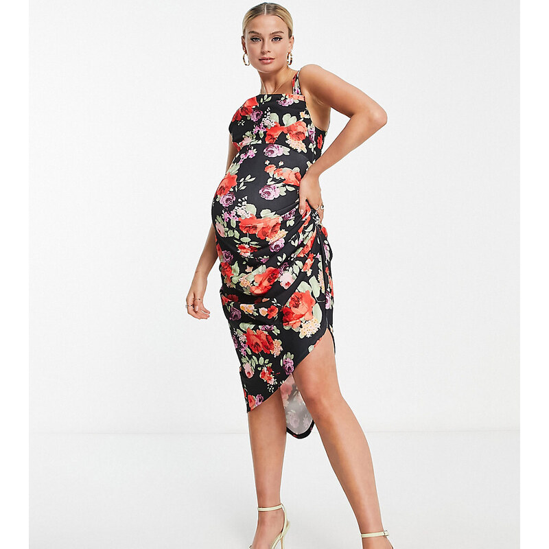 ASOS Maternity ASOS DESIGN Maternity cowl neck midi pencil dress in 73546501