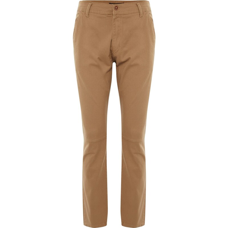 Trendyol Camel Men's Regular Fit Cutout Trousers with Pockets at the Back