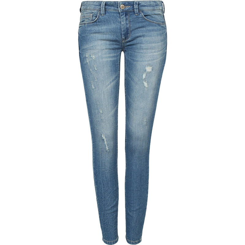 Tally Weijl Blue Skinny Jeans with Rip & Turn Up