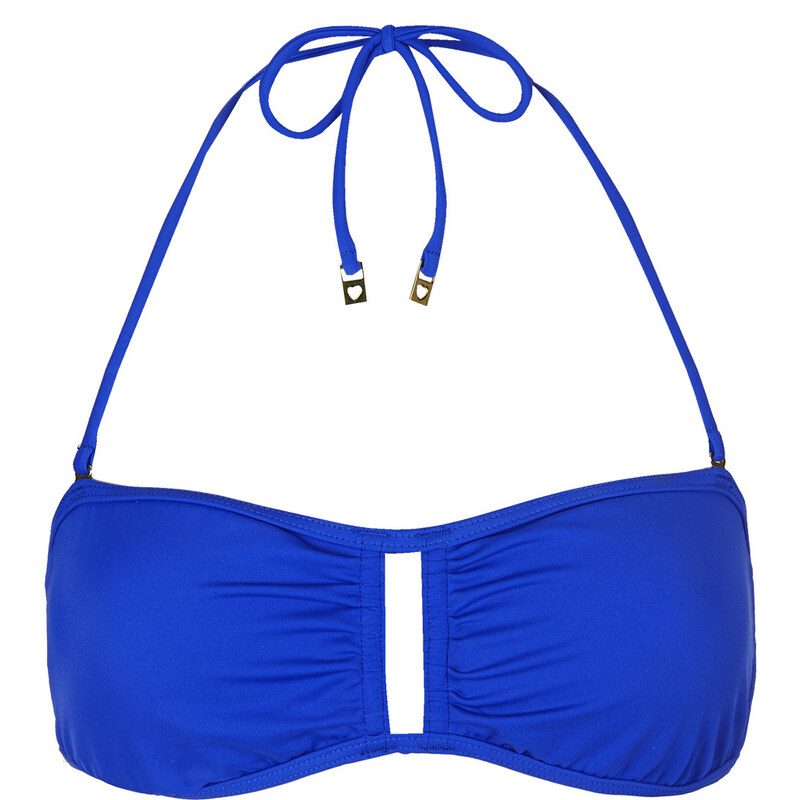 Topshop Deep Blue Bandeau Bikini Top