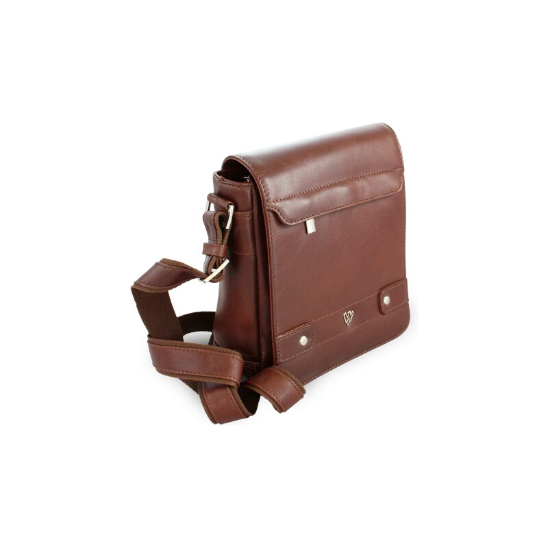 Arwel Pánský kožený crossbag Alarich, Hnědý