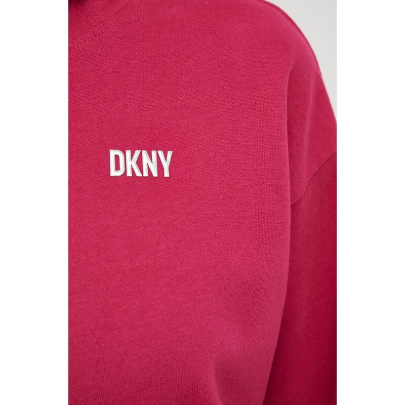 Mikina Dkny dámská, růžová barva, s aplikací, DP2T9057
